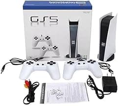 GS5 TV Console with 300 Built-in 8-Bit Games | USB Wired & AV Output Retro Gaming Console for TV | Classic Plug & Play Game Station for Family Fun, Kids & Adults