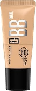 Maybelline New York Fit Me Glow BB Cream, SPF 50 + 24H Hydration With Niacinamide & Hyaluronic Acid, Dewy Finish for Normal to Dry Skin- Shade 30, 25ml
