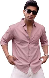 Men's Brown Solid Full Sleeve Casual Shirt with Chest Pocket