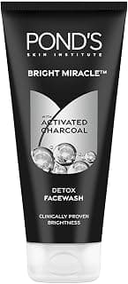 POND'S Pure Detox Face Wash 200 g|| Daily Exfoliating & Brightening Cleanser|| Deep Cleans Oily Skin - With Activated Charcoal for Fresh|| Glowing Skin