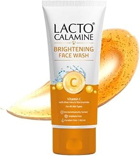 Lacto Calamine Vitamin C Face Wash | Pack of 1 x 100ml | Aloe Vera & Niacinamide Face Wash for Glowing Skin | Facewash that Exfoliates Skin & Reduces Pigmentation | No Parabens, No Sulphates
