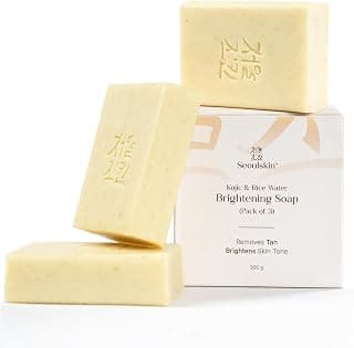 Seoulskin Kojic & Rice Water Brightening Soap | For Pigmentation, Dark Spots, Sun Damage | Glowing & Brightening Soaps for bath | Tan Removal Soap Bar for men and women | Brightens Underarms | Paraben
