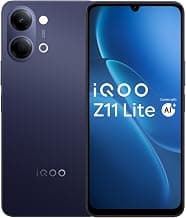 iQOO Z11 Lite 44W 5G (Midnight Blue, 6GB RAM, 128GB Storage) | 6500mAh Battery with 44W Fast Charging* | Dimensity 6300 with 579k+ AnTuTu Score* | OriginOS 6.0 with AI Creation* & Private Space*