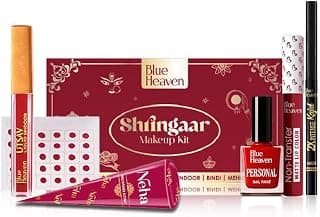 Blue Heaven Shringaar Makeup Kit, Pack of 6 (Lipstick, Nail Paint, Kajal, Sindoor, Bindi & Mehendi) | 12ml+ 25.3gm