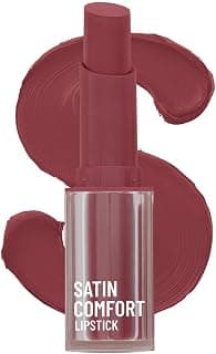 Swiss Beauty Satin Comfort Lipstick | Ultra-Hydrating | Highly Pigmented | Smooth Glide | Satin Matte Finish | One-Swipe Application | Shade- 6 English Rose, 3gm