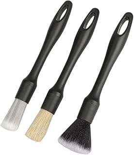 3Pcs Car Detail Brush Wash Auto Detailing Cleaning Kit Engine Wheel Brushes Set, for Cleaning Air Vents Engine Compartment Signs Dashboard Seat Wheels