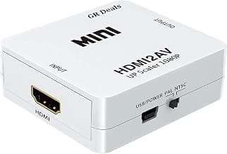 HDMI to RCA Converter, HDTV to AV Adapter, 1080P HDMI to 3RCA CVBS AV Composite Video Audio Converter Adapter Supports PAL/NTSC with USB Charge Cable for PC Laptop HDTV DVD. (White)