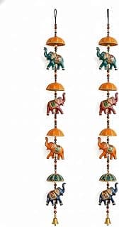 CDM Handcrafted Rajasthani Wall Hanging | Ethnic Decorative Hanging with Beads & Bell | Home Decor for Door, Wall (2)