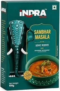 Indra Spices Sambhar Masala, 100 g | Authentic South Indian Spice Blend for Sambar, Lentils, Vegetables & Curries Please Share Full Detail for Amazon