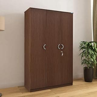 Nilkamal Massif 3 Door Wardrobe Without Mirror | 3 Year Warranty | Engineered Wood Almirah | with 8 Shelves & 1 Rod | Legno Oak