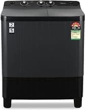 Midea 7kg Semi Automatic Top Load Washing Machine, Dual Wave Pulsator, Heavy Duty Motor, 1350 RPM High-Speed Spin, Collar Scrubber, Top Load Washer (MWMSA070PDX (KG), Black-Grey)