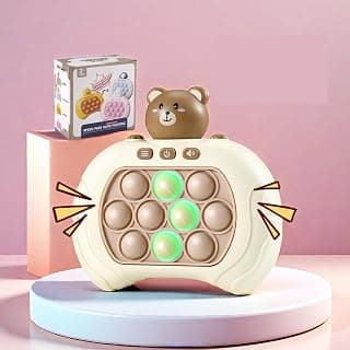 Chocozone Fast Push Pop It Game Light-up Bubble Pop Toy for Kids and Adults Four Modes Push Button Game with Lights & Music Toys for 4+ Years Old Boys & Girl ( Duck) (Teddy)