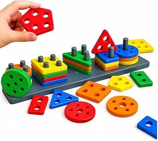 EITHEO Geometric Angle Blocks for Kids | 26 Pcs Montessori Sorting & Stacking Educational Toy | Colorful Shape Sorter Puzzle 1-3 Years | Learning Activity Toy for Boys & Girls