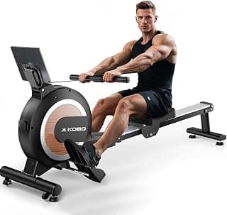 Kobo Rowing Machine with 4KG Flywheel | 120KG Max User Weight | Digital Magnetic Resistance | Bluetooth App Support | Home Gym Cardio Machine