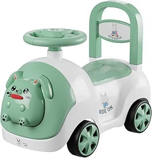 Lifelong Bunny Manual Push Rideon Toy Car with Back Support for Boys & Girls 1-4 Yrs, Non-Musical, Easy Installation, 50kg Capacity, Storage, Indoor Outdoor (LLCBBR02)