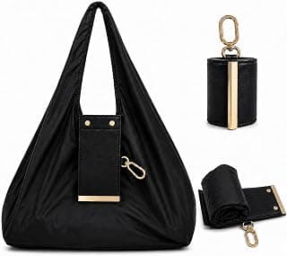 Glaceon Travel Foldable Tote Bag for Women with Detachable Utility Pouch, Spacious Reusable Shopping Handbag for Vacation, Work, College & Daily Use