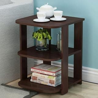 Deion Side Tables for Bedroom | Modern Bedside Table with 3 Shelves | Stool Living Room Furniture | Compact End Table with Open Shelf & Sofa Side Stand