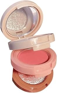 3-in-1 Blusher + Highlighter Makeup Palette for Women & Girls | Lightweight Cheek Color & Glow Kit | Smooth Blendable Face Makeup | Compact Travel-Friendly Palette for Natural Radiant Finish
