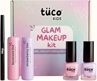 Tuco Kids Makeup Kit for Girls, Real Safe Set, Birthday Gift, Ages 6-12