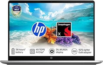 HP Omnibook 3, Snapdragon X Processor 45 Tops (16GB LPDDR5x,512GB SSD) 2K WUXGA, 14''/35.6cm, Win 11, M365*Office 24,Silver,1.42kg, hz0026QU/ hz0024QU, Lighter mini Charger, FHD IR Camera, AI Laptop