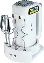 iBELL WHISK350 Electric Hand Mixer - 350W with 5 Speed Control, Stainless Steel Beaters & Dough Hooks for Baking, Whipping & Mixing (White)