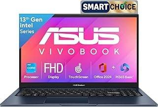 ASUS Vivobook 15, Smartchoice,Intel Core i3 13th Gen 1315U, 16GB RAM, 512GB SSD, FHD 15.6", Touchscreen, Win11, Office 24, M365 Basic (1Y), Quiet Blue, 1.7Kg, X1504VA-E83959WS, Intel UHD iGPU, Laptop