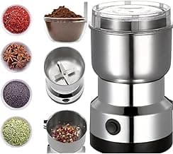 VITUER Stainless Steel Mini Electric Grinder - Compact Coffee, Spice, Masala, Nut & Grain Crusher, Portable Mixer Machine for Home Kitchen Use Premium Large PP Material (PK-1)