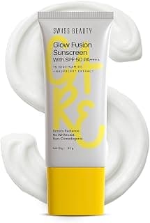 Swiss Beauty Care Glow Fusion Sunscreen SPF50 PA++++ | 1% Niacinamide & Raspberry Extract | Boosts Radiance | Fights Premature Signs Of Aging | 50gm