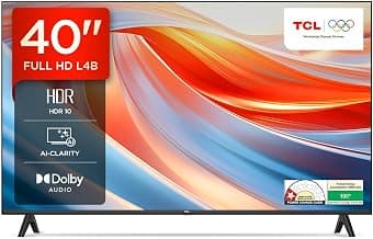 TCL 101 cm (40 inches) Metallic Bezel-Less Full HD Smart Android LED TV 40L4B (Black)