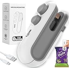 Seznik Sealing Machine for Food Packets - Portable Handheld Sealing for Food Packets, Snacks, Chips, Fresh Storage - Mini Sealing Machine, 1 YEAR Warranty (White)