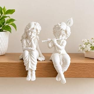Vishw Enterprise 3D Printed Radha Krishna Idol Set, 2 Pieces