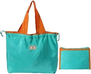 Reusable Grocery Long Bag Shoulder Handles Foldable Tote Bag Compact Storage Pouch Lake Blue