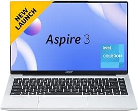 acer Aspire 3, Intel Core Celeron N4500, 12GB LPDDR4X RAM, 256GB SSD, HD, 15.6"/39.62cm, Windows 11 Home, Pure Silver, 1.5KG, A325-45, Thin and Light Laptop