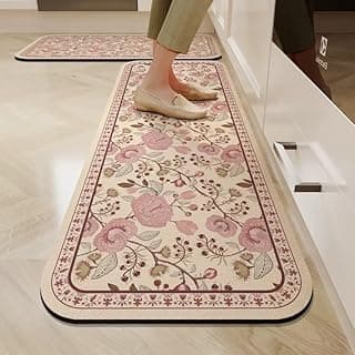 Proxin Rubber Kitchen Mats for Floor 2 Pcs Non Slip Kitchen Mats Washable Cushion Rug for Home, Cooking & Standing Comfort Kitchen Decor with Modern Design with Easy to Clean (118 x 38cm, 58 x 38cm)