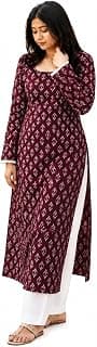 Rayon Long Kurti for Girls Printed Full Sleeve