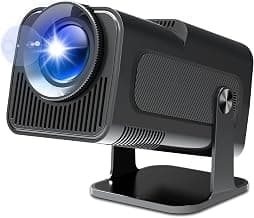 HY320 Mini Portable Projector with WiFi and Bluetooth 150-Inch Portable Outdoor Projector 1080P 4K Support WiFi 6 Auto Keystone Smart Movie TV Projector for Bedroom.(Black)