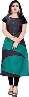 Women's Green & Black Crepe Printed Kurti | Elegant & Comfortable Ethnic Wear for Daily, Office & Festive Looks | Stylish Indian Kurti for Women & Girls