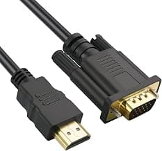 HDMI to VGA Cable, 1080P@60Hz Gold Plated HDMI to VGA Digital Video Converter Cable for Projector, Desktop, Laptop, Monitor, HDTV - 1.8M