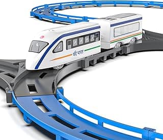 Mirana Vande Bharat Bullet Train Toy Set for Kids - Multiple Railway Track Layout, AAA Battery Operated, Fun Gift for Boys & Girls 1+ Years, Made in India (Basic - 43 pcs)