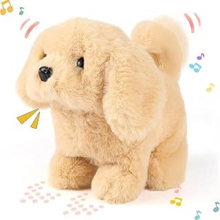 Hopping Walking Dog Toy with Sounds, Jumping Dog Wiggling Tails, Twitching Mouth and Nose, Educational Interactive Dog Toy for Baby Kids Children