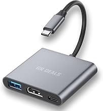 USB C to HDMI Adapter, 3 in 1 HDMI to USB C with 4K HDTV, 100W PD Fast Charge & USB 3.0 Port, Type C to USB Compatible with Phone 15/16 Series, Pad Pro, Mak-Book Pro/Air,etc.