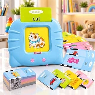 Storio Montessori Talking Flash Cards for Kids 2-5 Years | Rechargeable Educational Learning Toy for Toddlers | Cognitive Language Skills Builder for Boys & Girls | Sound Flashcard Device for Babies