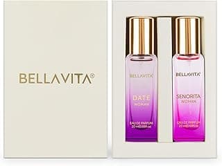 Bella Vita Luxury Date & Senorita Women Long Lasting | Perfume for Woman | Gifts for Woman | EDP 2x20ml | Jasmine, Vanilla, Lotus & Musk | Floral, Fruity & Woody