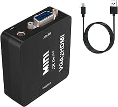 Mini 1080P VGA to HDMI Converter Adapter with 3.5mm Audio Jack, VGA2HDMI HD Video Connector for PC, Laptop, Notebook to HDTV, Projector, Monitor & Display (Multicolor)