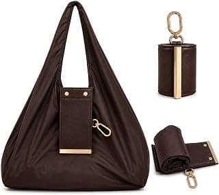 Glaceon Travel Foldable Tote Bag for Women with Detachable Utility Pouch, Spacious Reusable Shopping Handbag for Vacation, Work, College & Daily Use