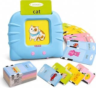 Storio Montessori Talking Flash Cards for Kids 2-5 Years | Rechargeable Educational Learning Toy for Toddlers | Cognitive Language Skills Builder for Boys & Girls | Sound Flashcard Device for Babies