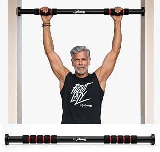 Lifelong Pull Up Bar for Home Kids| Adjustable 62–100 cm Doorway PullUp Bar For Home Gym Equipment |No Screw Pull Up Bar Door Mounted |100kg Capacity, Anti-Slip Lock, Foam Grip Handles |Gym Equipment 