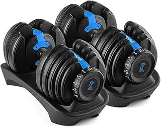 Cockatoo ADB-01 2.5 KG- 24 Kg Adjustable Dumbbell Set, Home Workout Gym Equipment Men and Women, Quick One-Second Adjustment 15-IN-1 Dumbbell Dumbbells Set For Home Gym(1 Year Warranty) (24 Kg, Blue)