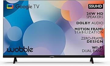 Wobble 139.7 cm (55 inches) UD Series 4K Ultra HD Smart LED Google TV WB55GTAW9602UDFL (Black)