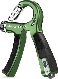Boldfit Hand Grip Strengthener, Hand Gripper With Counter for Men & Women for Gym Workout Hand Exercise Equipment for Forearm Exercise, Finger Exercise Power Gripper - Army Green - 60kg